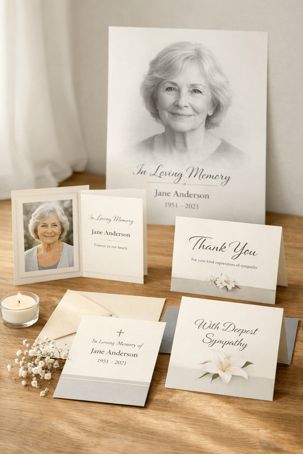 Herdenkingsdrukwerk met foto