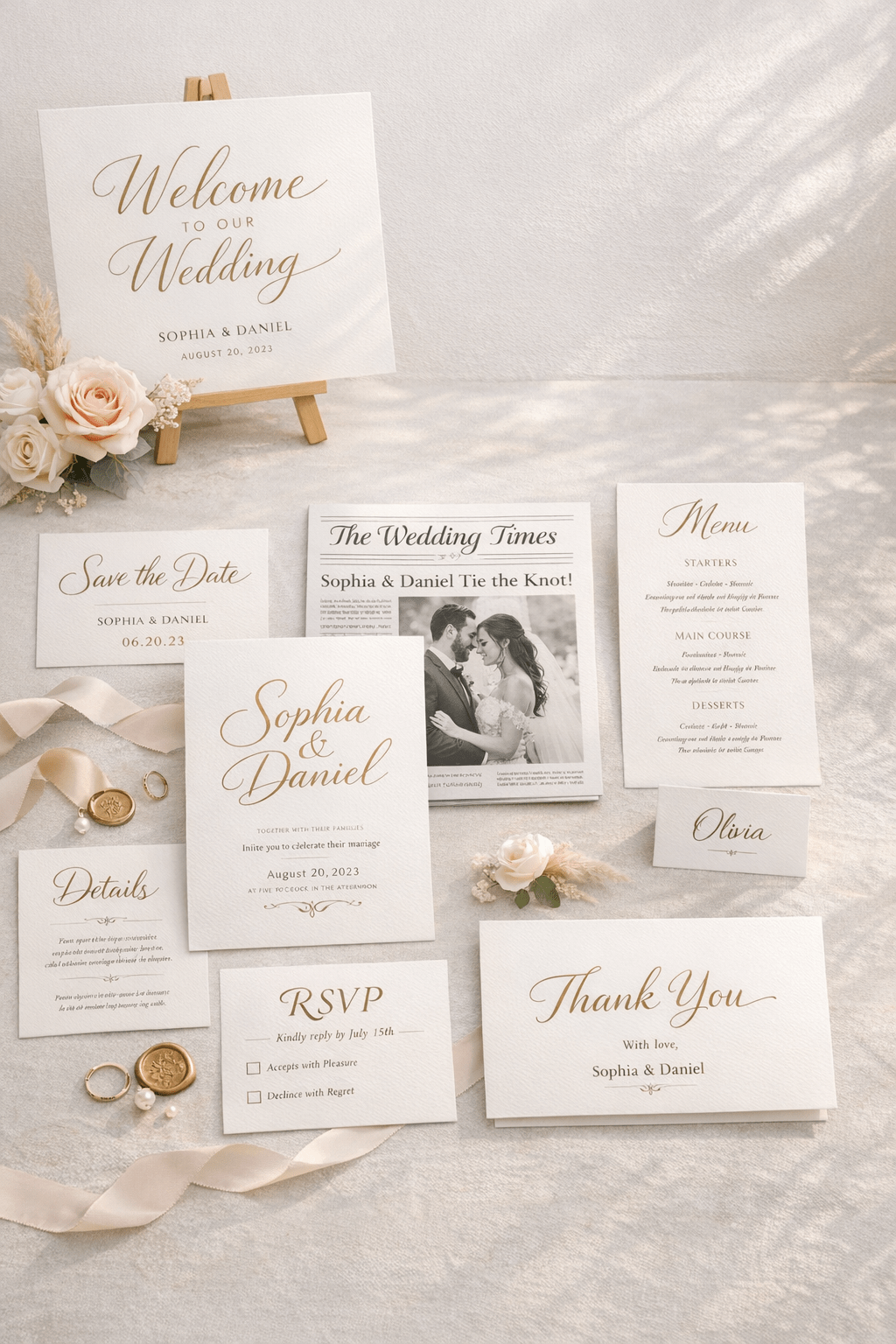 Luxe trouwdrukwerk set