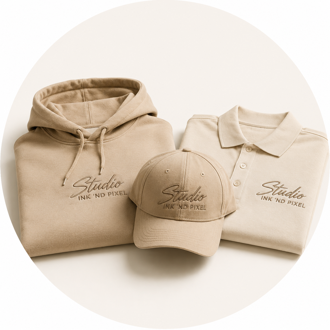 Hoogwaardige borduring op kleding, petten, polo's en hoodies met logo of eigen ontwerp.