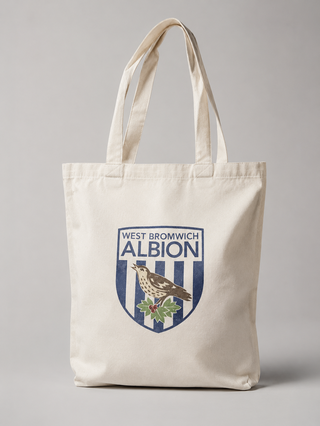 Premium katoenen tote bag met gepersonaliseerde full-colour bedrukking, duurzame canvas stof en lange draaghengsels, professioneel bedrukt voor fans, evenementen en promotionele merchandise.